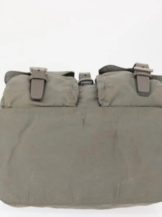 PRADA Backpack Nylon Gray Silver Auth 165573 main image 15